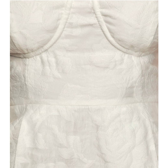 Lulu's From This Day Floral Jacquard Strapless Midi Dress In White Small New - Picture 2 of 16